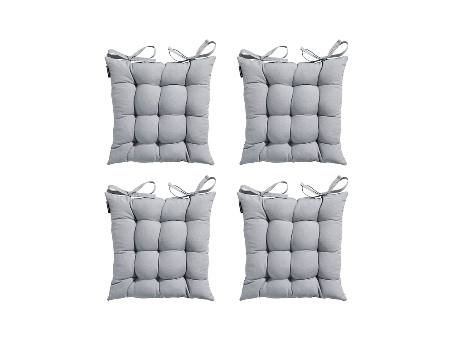 Sitzkissen Tuscany Panama hellgrau - Ca. 46x46 cm - 4er Set