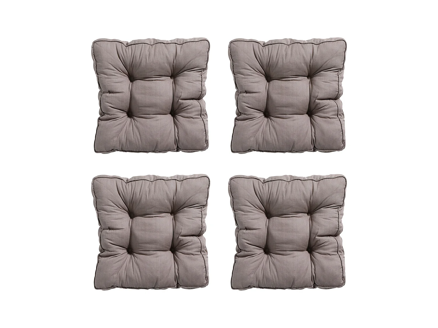 Coussin d'assise Florance Basic taupe - Env. 47x47 cm - Lot de 4