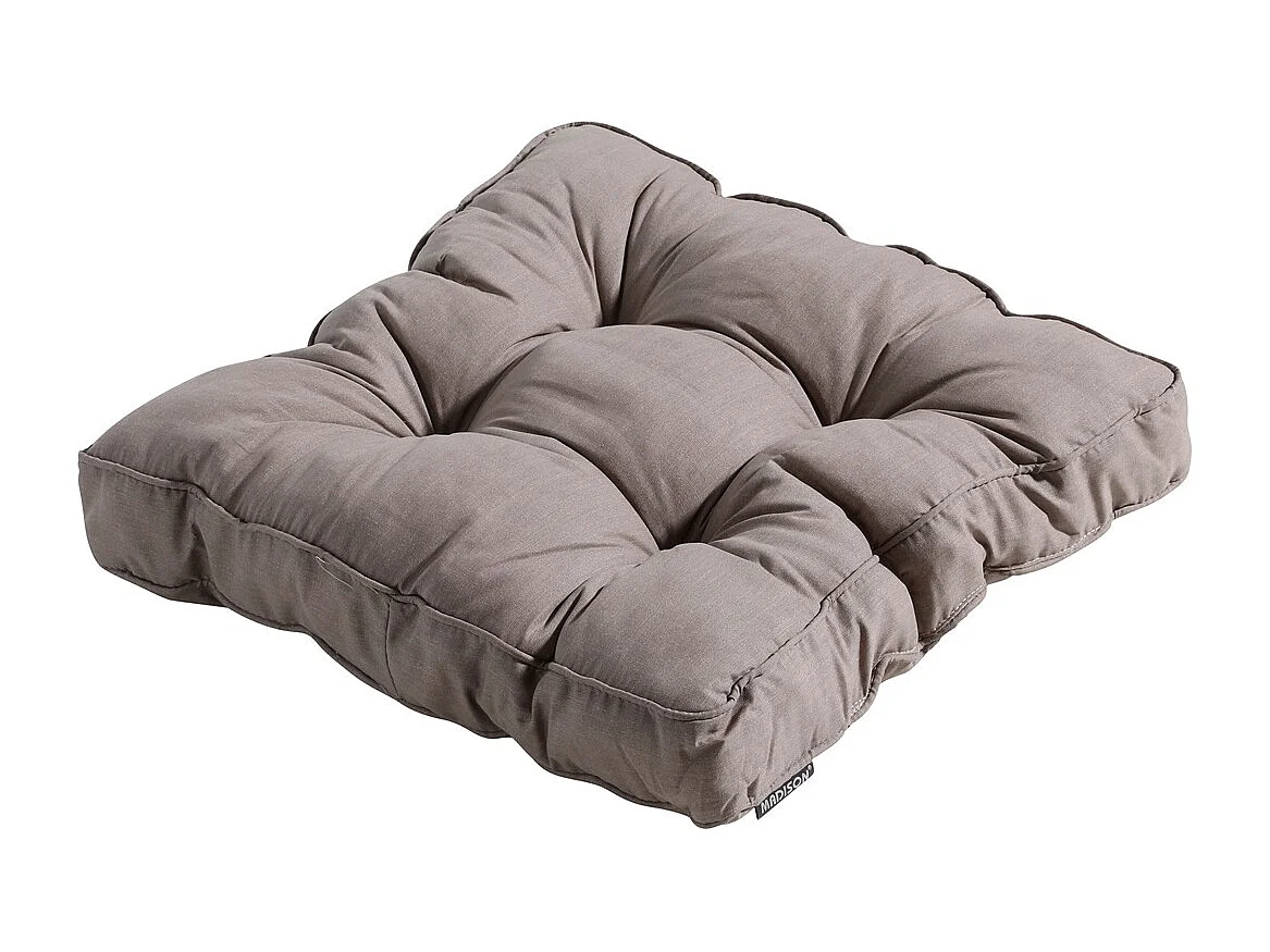 Coussin d'assise Florance Basic taupe - Env. 47x47 cm - Lot de 4