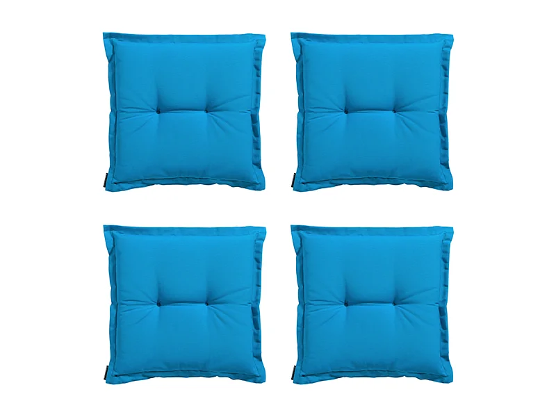 Coussin d'assise Panama aqua - Environ 50x50 cm - Lot de 4