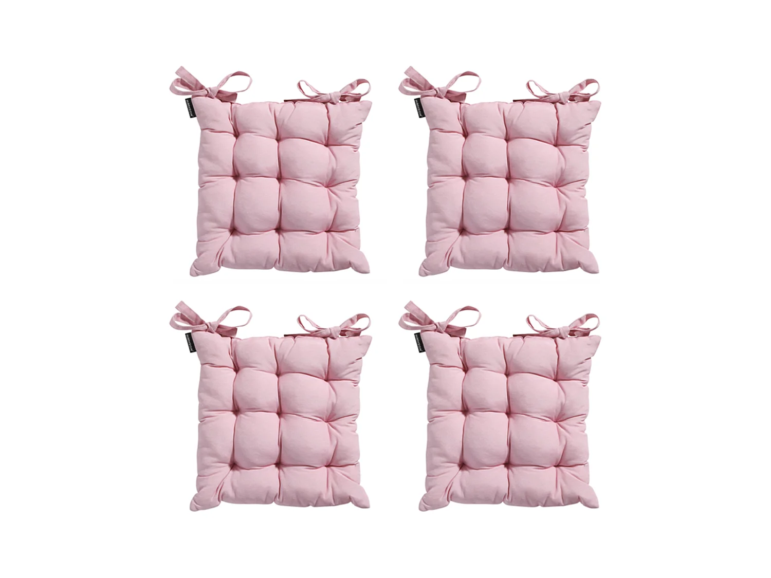 Coussin d'assise Tuscany Panama rose tendre - Env. 46 x 46 cm - Lot de 4
