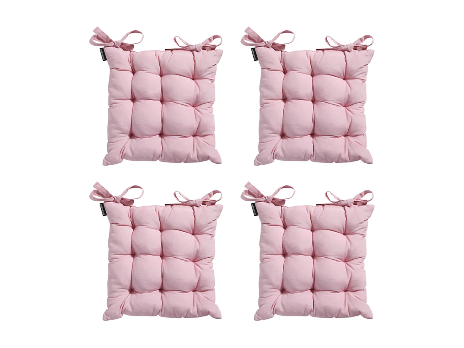 Coussin d'assise Tuscany Panama rose tendre - Env. 46 x 46 cm - Lot de 4
