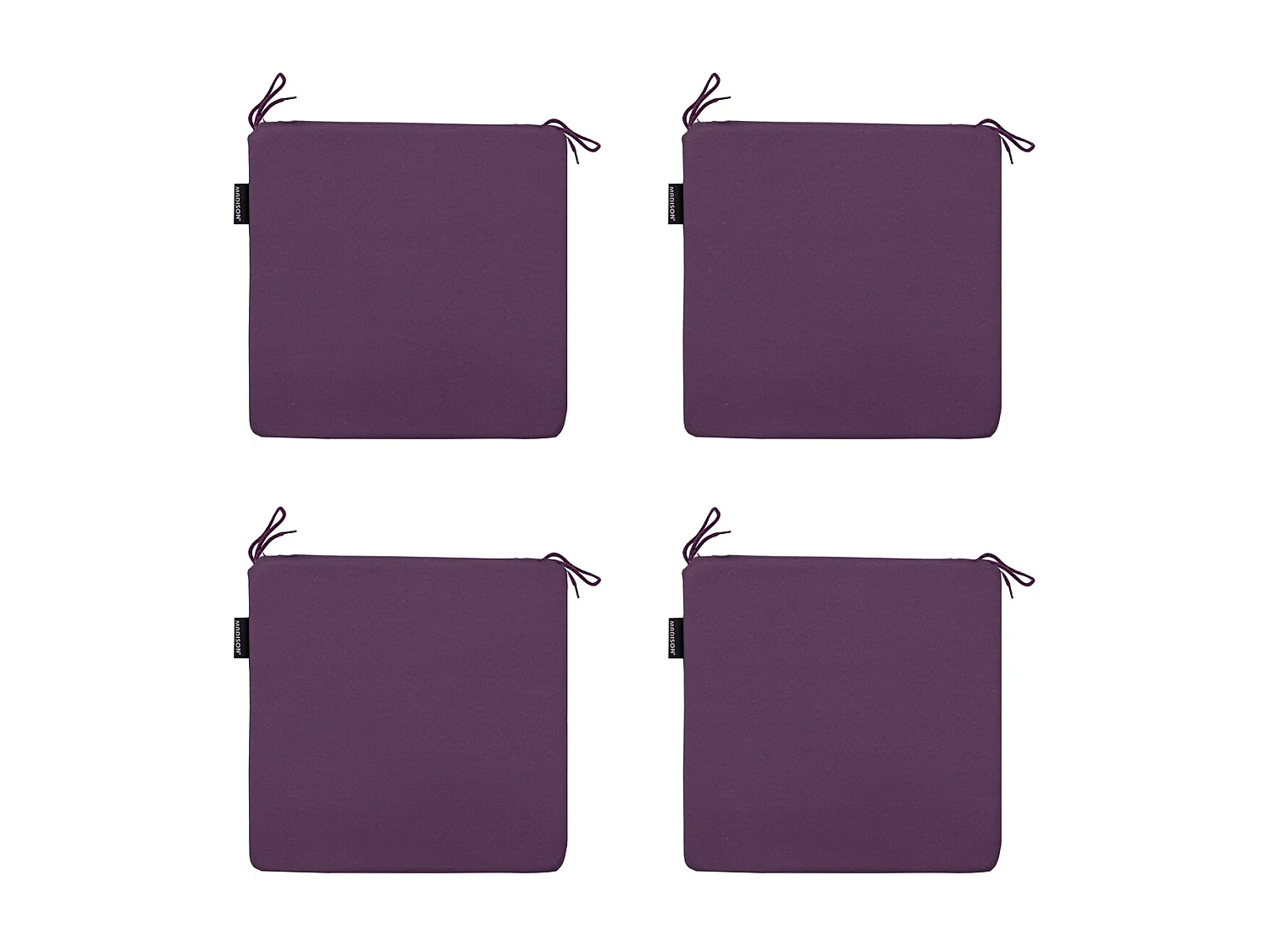 Coussin d'assise Panama violet - Environ 40 x 40 cm - Lot de 4