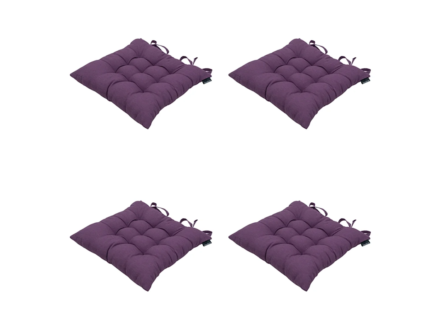 Coussin d'assise Panama violet - Environ 46 x 46 cm - Lot de 4