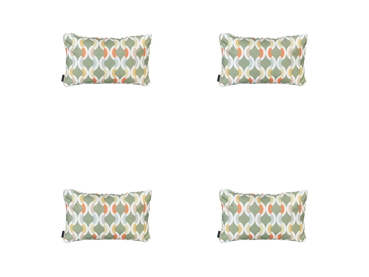 Coussin décoratif Trivia vert - Env. 30x50 cm - Lot de 4