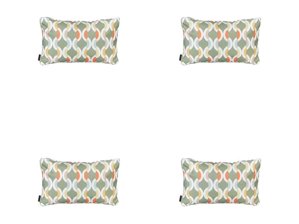 Coussin décoratif Trivia vert - Env. 30x50 cm - Lot de 4