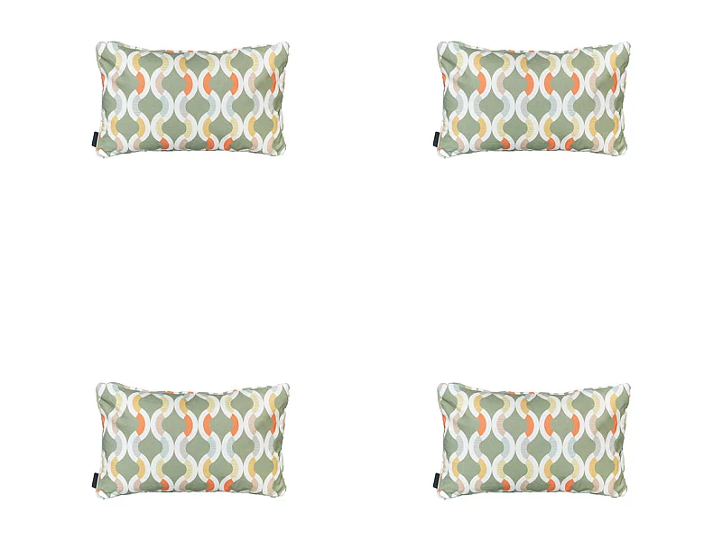 Sierkussen Trivia green - Ca. 30x50 cm - Set van 4