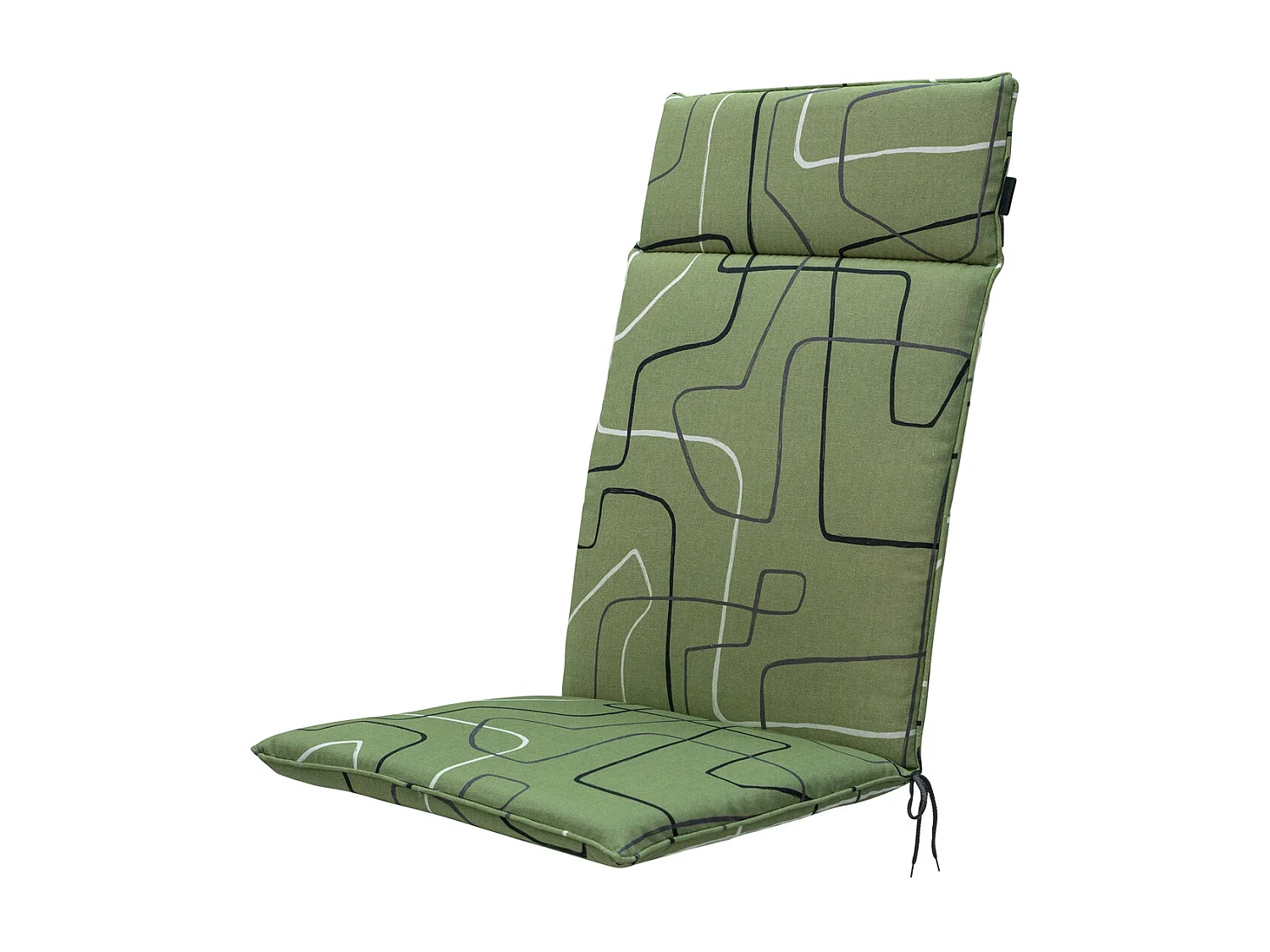 Coussin de chaise de jardin dossier haut Joah sauge - Environ 120 x 50 cm - Lot de 4