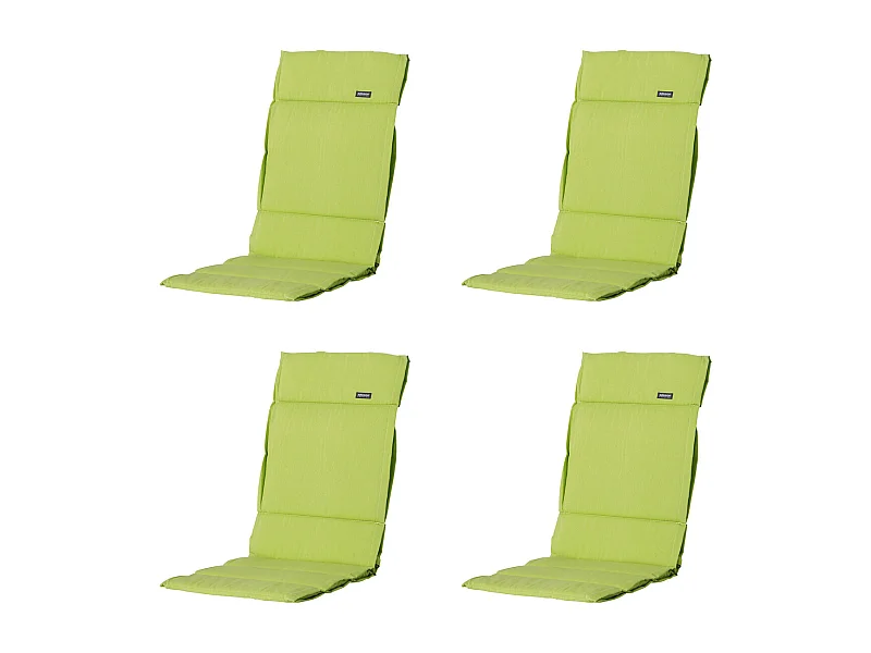 Coussin de jardin Fiber Deluxe Panama citron vert - Env. 125 x 50 cm - Lot de 4