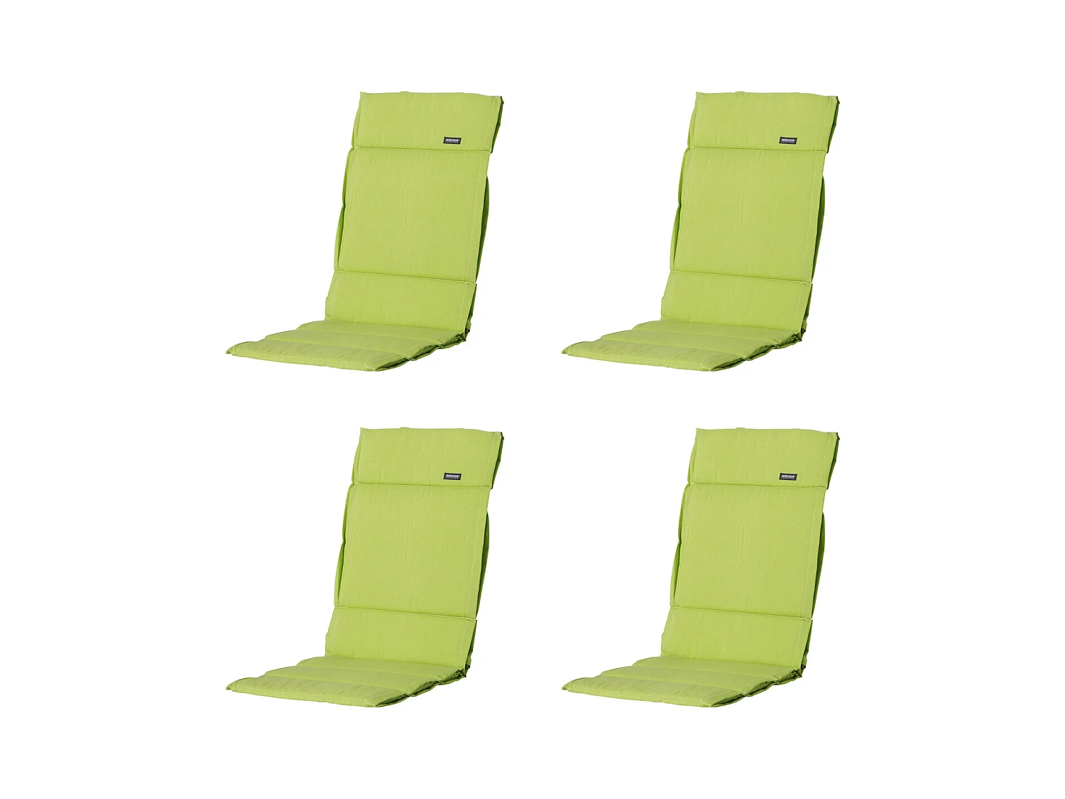 Coussin de jardin Fiber Deluxe Panama citron vert - Env. 125 x 50 cm - Lot de 4