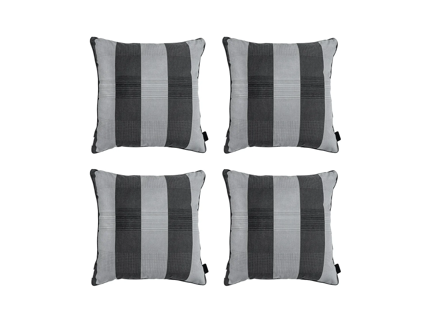 Coussin décoratif Alice gris - Env. 50x50 cm - Lot de 4