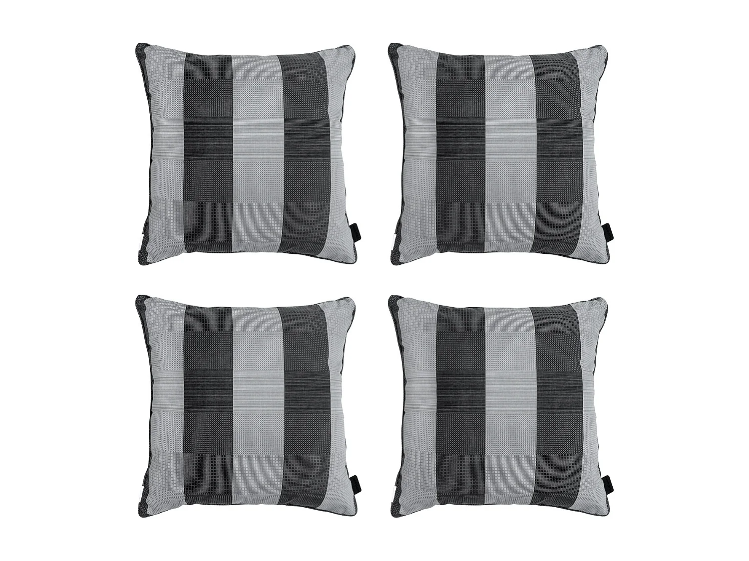 Coussin décoratif Alice gris - Env. 50x50 cm - Lot de 4