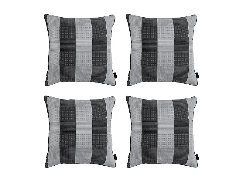 Coussin décoratif Alice gris - Env. 50x50 cm - Lot de 4