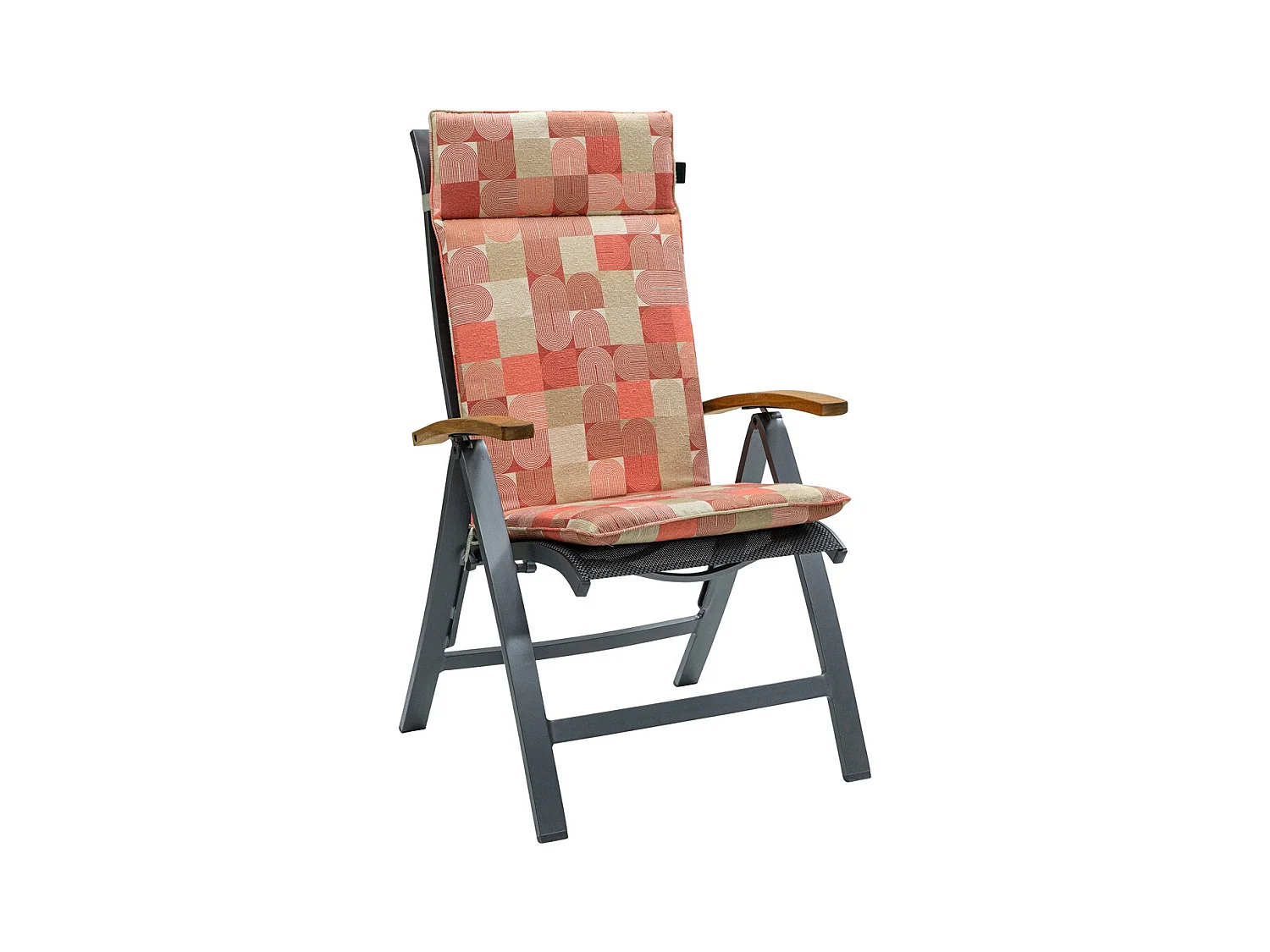 Coussin de chaise de jardin dossier haut Jacky Terra - Environ 120 x 50 cm - Lot de 4