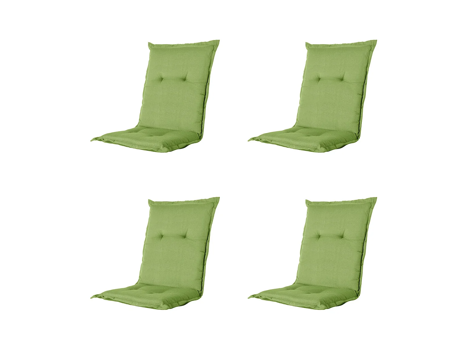 Coussin de chaise de jardin Low Back Rib citron vert - Environ 105 x 50 cm - Lot de 4