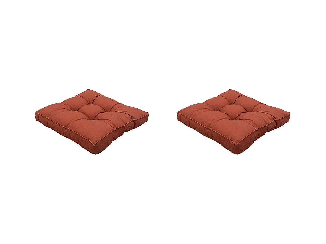 Coussin d'assise Florance Panama Terra - Environ 60 x 60 cm - Lot de 2