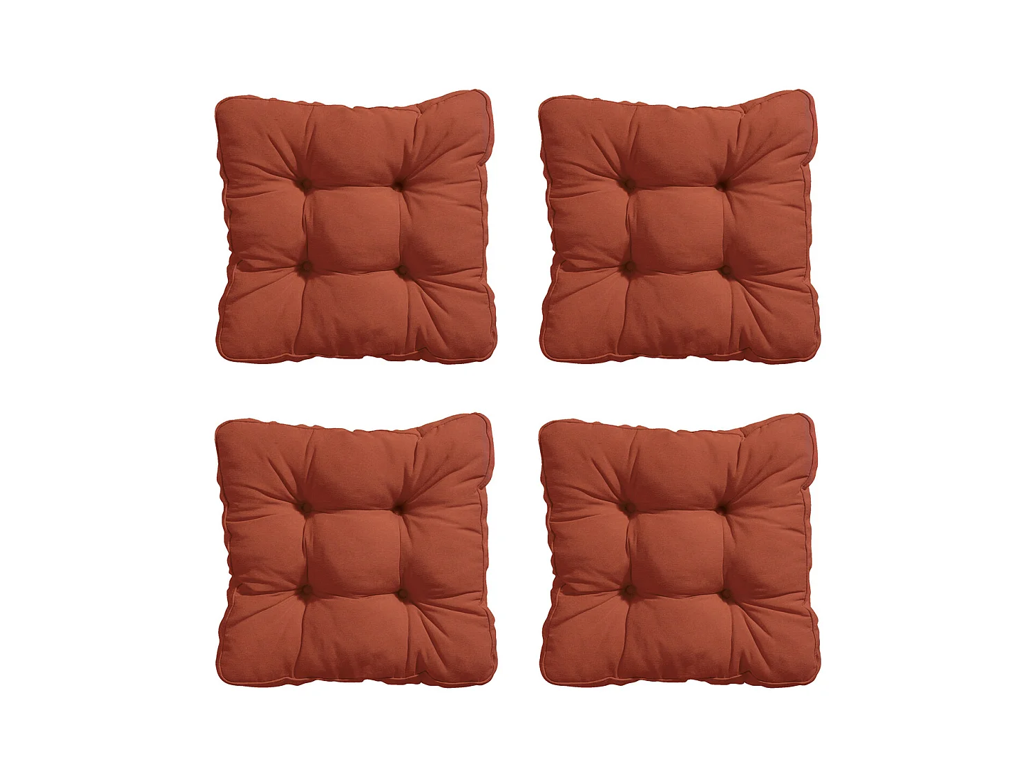 Coussin d'assise Florance Panama terra - Env. 47x47 cm - Lot de 4