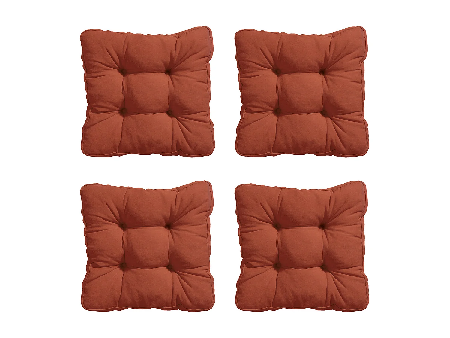 Coussin d'assise Florance Panama terra - Env. 47x47 cm - Lot de 4