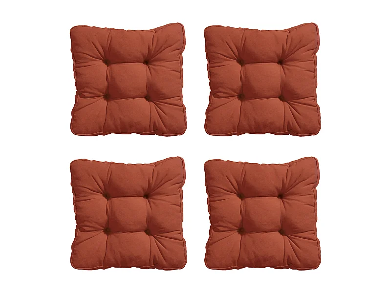 Coussin d'assise Florance Panama terra - Env. 47x47 cm - Lot de 4