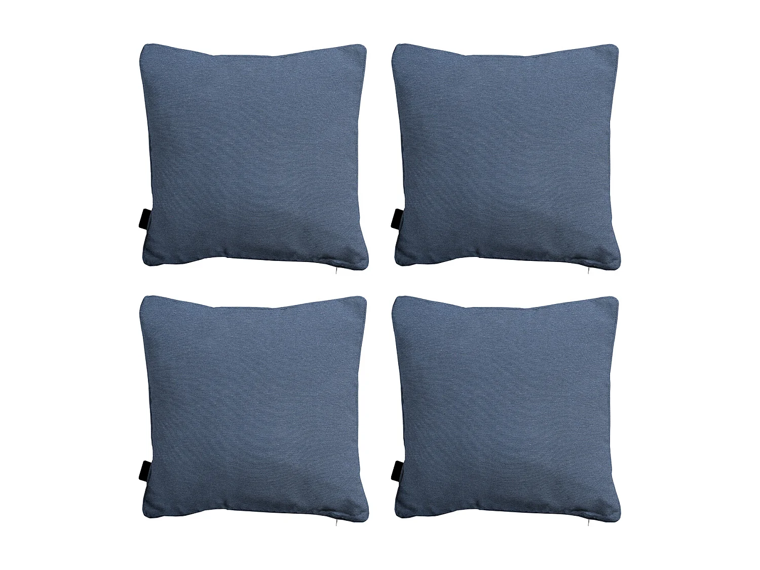 Coussin décoratif Panama bleu saphir - Env. 45x45 cm - Lot de 4