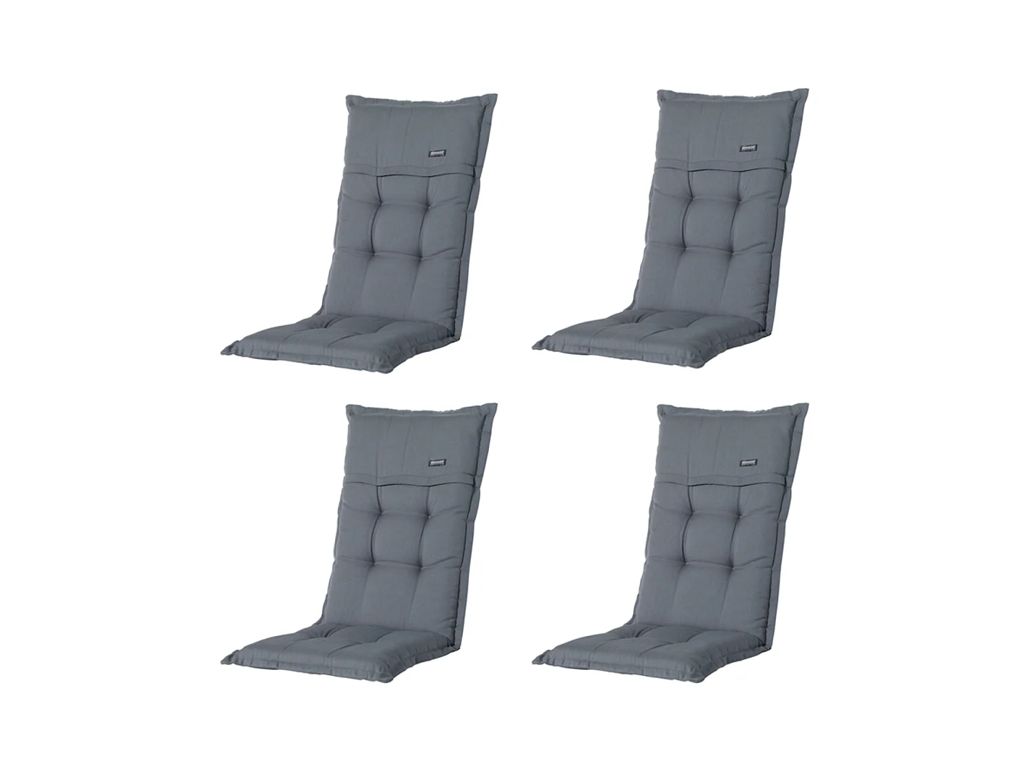 Coussin de chaise de jardin Low Back Rib gris - Environ 105 x 50 cm - Lot de 4