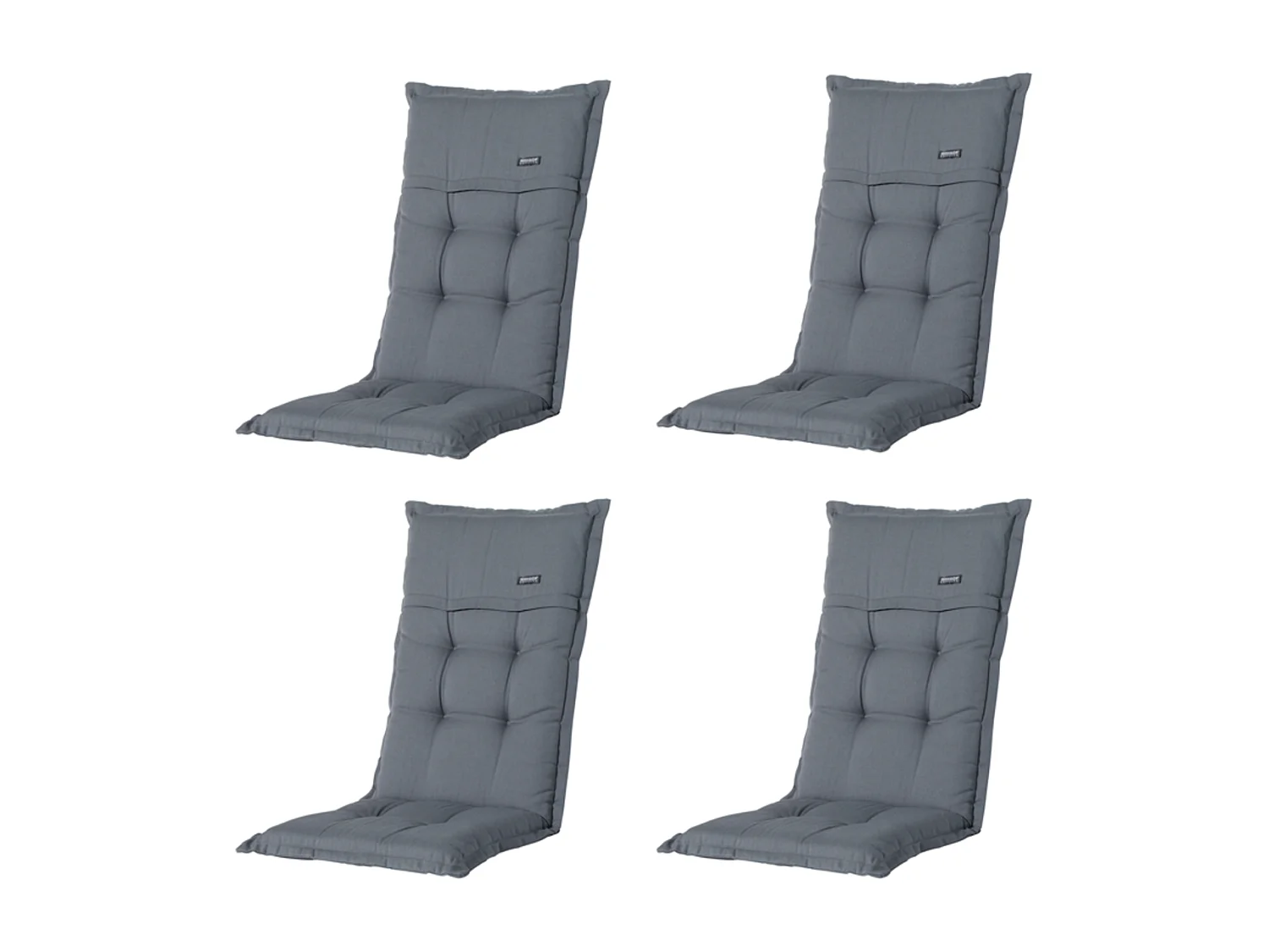 Coussin de chaise de jardin Low Back Rib gris - Environ 105 x 50 cm - Lot de 4