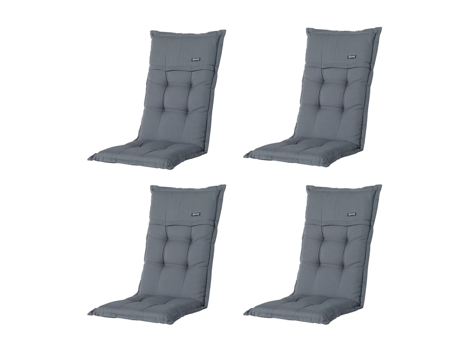 Coussin de chaise de jardin Low Back Rib gris - Environ 105 x 50 cm - Lot de 4