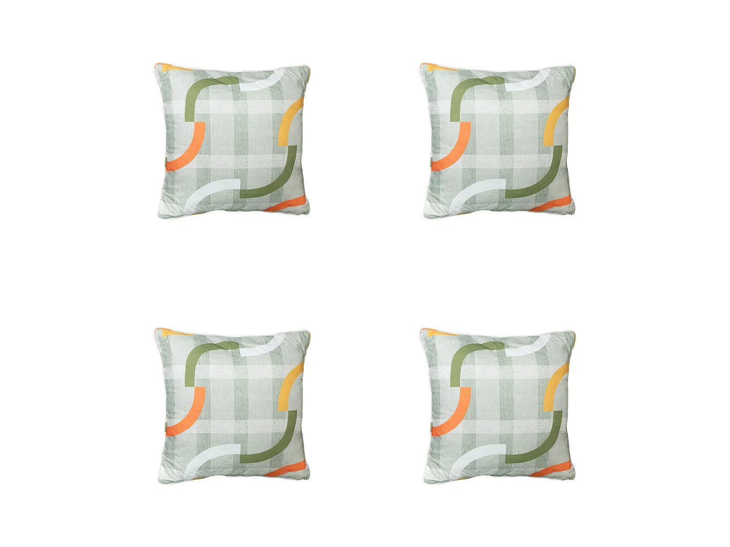 Coussin décoratif Tess orange - Env. 50x50 cm - Lot de 4
