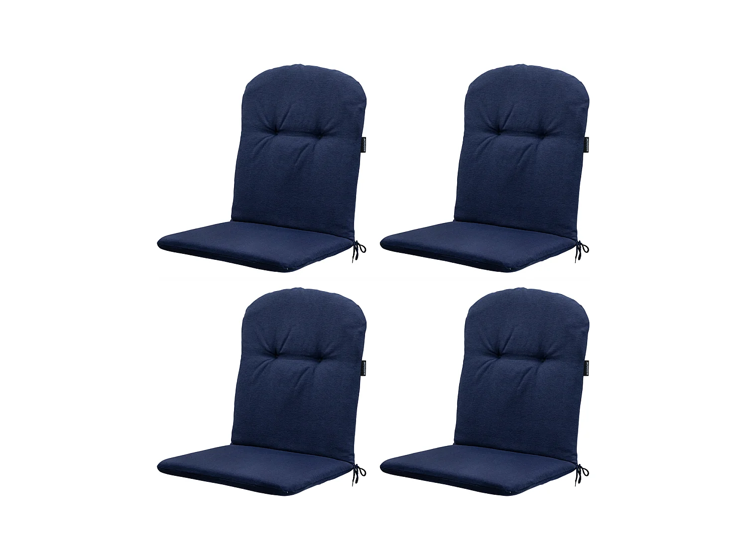 Coussin de fauteuil haut dossier Panama indigo - Env. 96 x 45 cm - Lot de 4