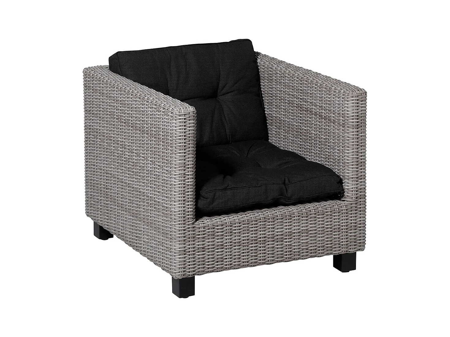 Coussin d'assise Florance Rib noir - Environ 73 x 73 cm - Lot de 2