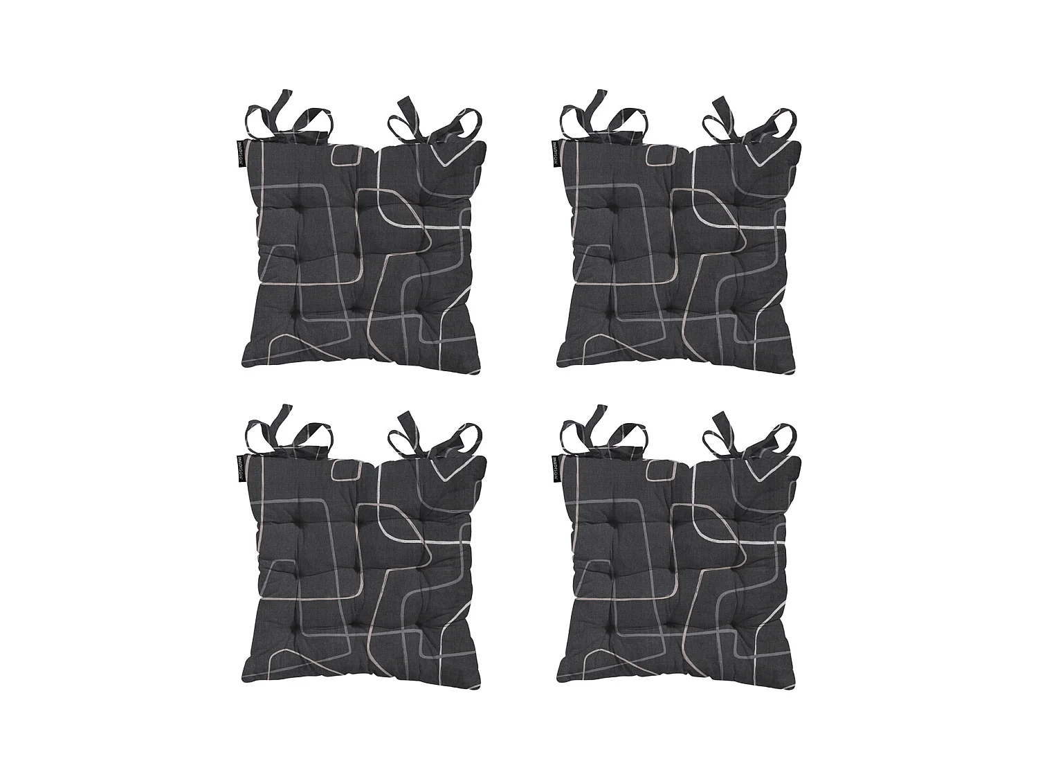 Coussin d'assise Tuscany Joah gris - Env. 46x46 cm - Lot de 4