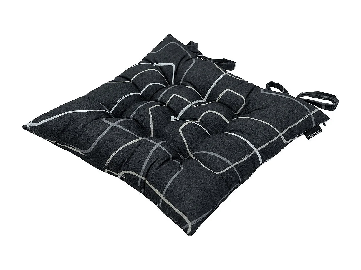 Coussin d'assise Tuscany Joah gris - Env. 46x46 cm - Lot de 4