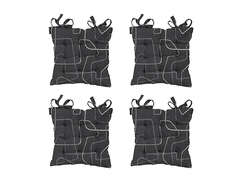 Coussin d'assise Tuscany Joah gris - Env. 46x46 cm - Lot de 4