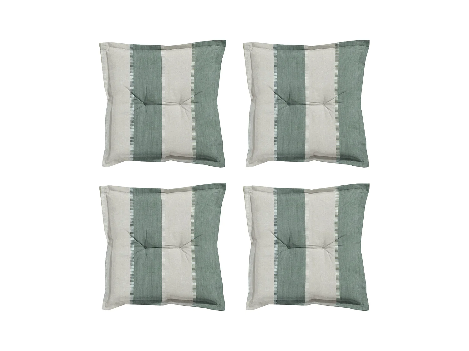 Coussin d'assise Banda kaki - Environ 50x50 cm - Lot de 4