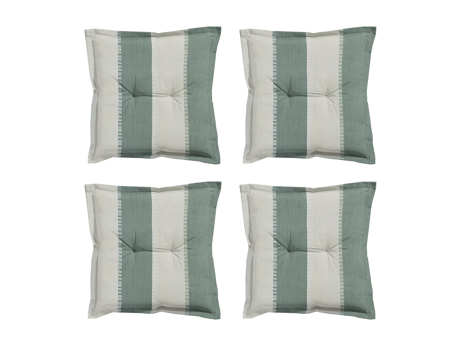 Coussin d'assise Banda kaki - Environ 50x50 cm - Lot de 4