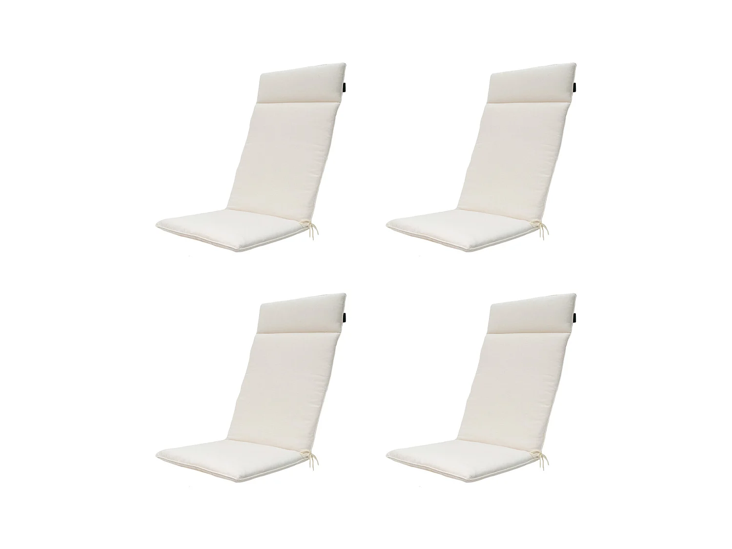 Coussin de chaise de jardin à dossier haut, couleur sable de Naples - Dimensions : environ 120 x 50 cm - Lot de 4