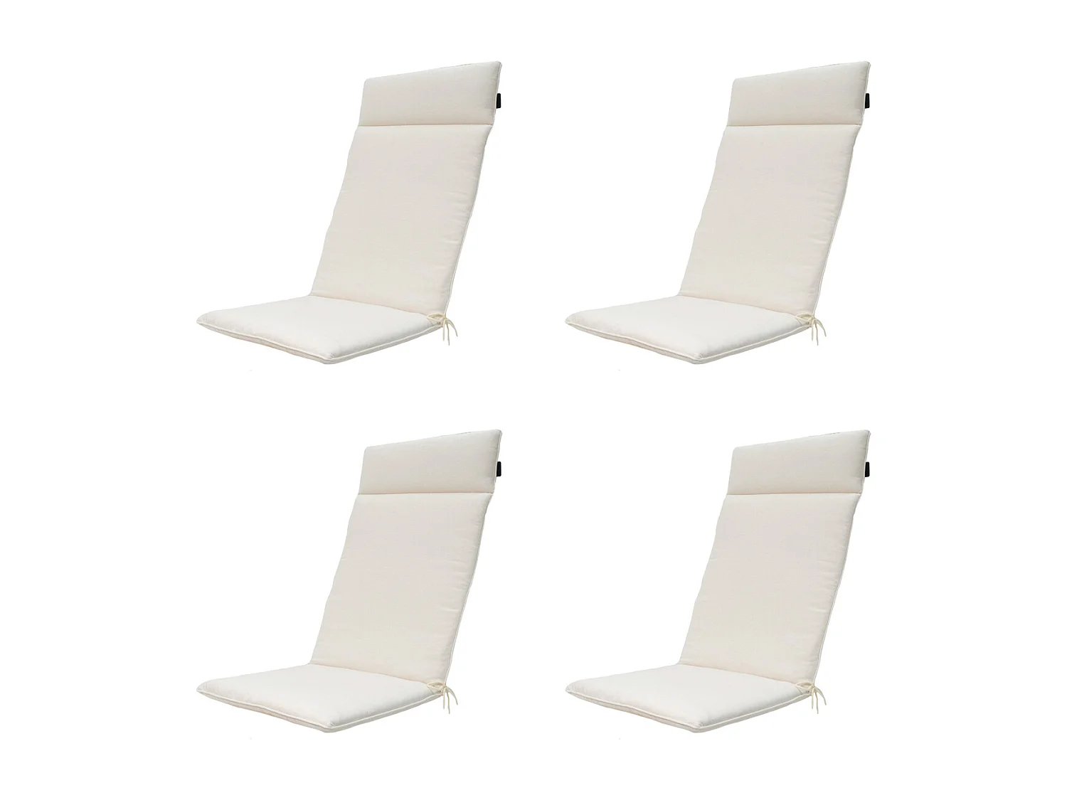 Coussin de chaise de jardin à dossier haut, couleur sable de Naples - Dimensions : environ 120 x 50 cm - Lot de 4