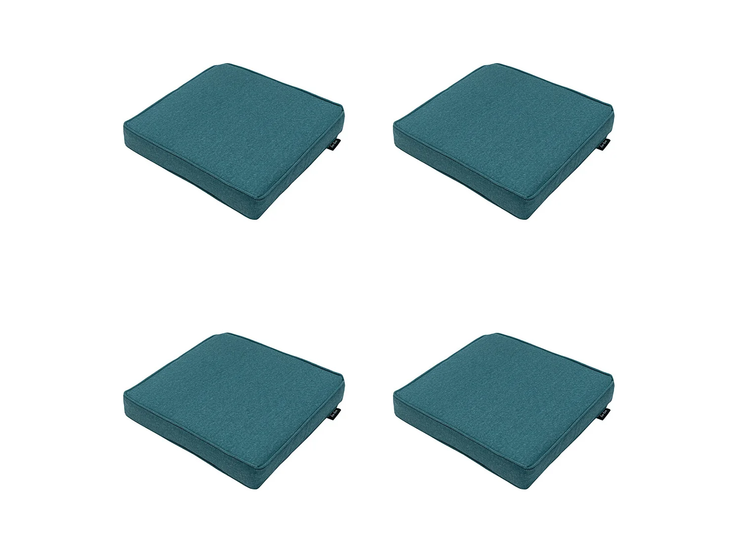 Coussin d'assise en toile bleu mer éco+ - Environ 40 x 40 cm - Lot de 4