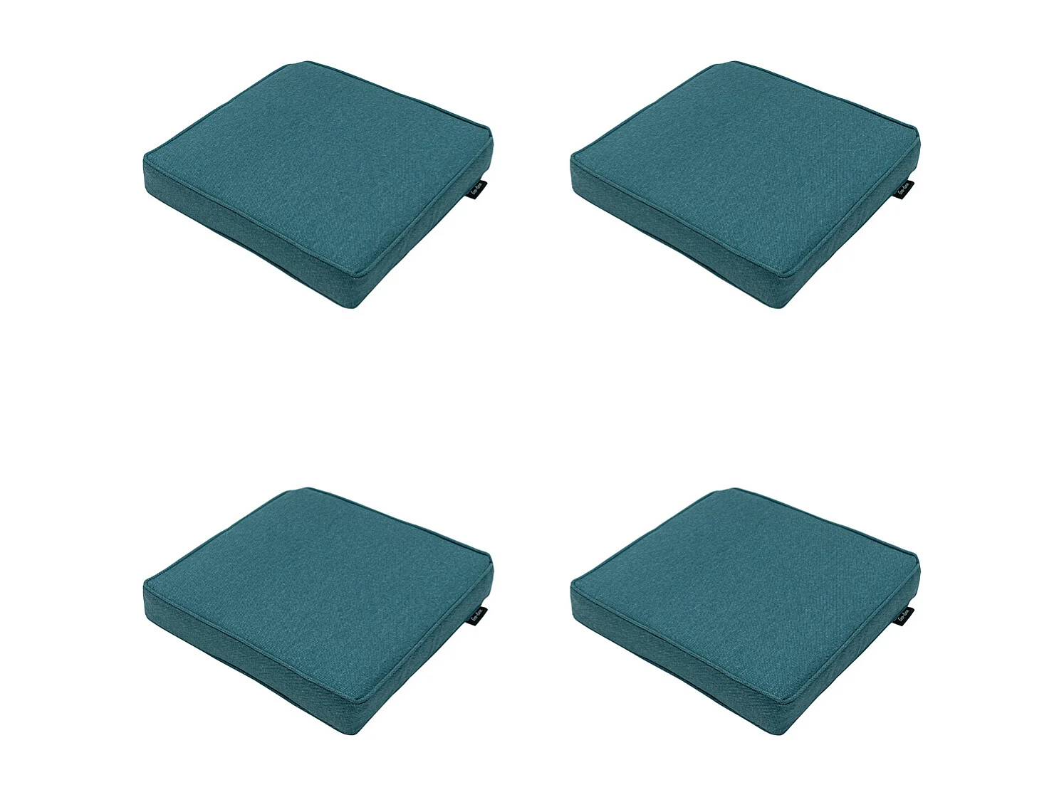 Coussin d'assise en toile bleu mer éco+ - Environ 40 x 40 cm - Lot de 4