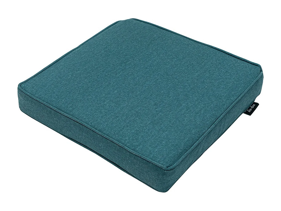 Coussin d'assise en toile bleu mer éco+ - Environ 40 x 40 cm - Lot de 4