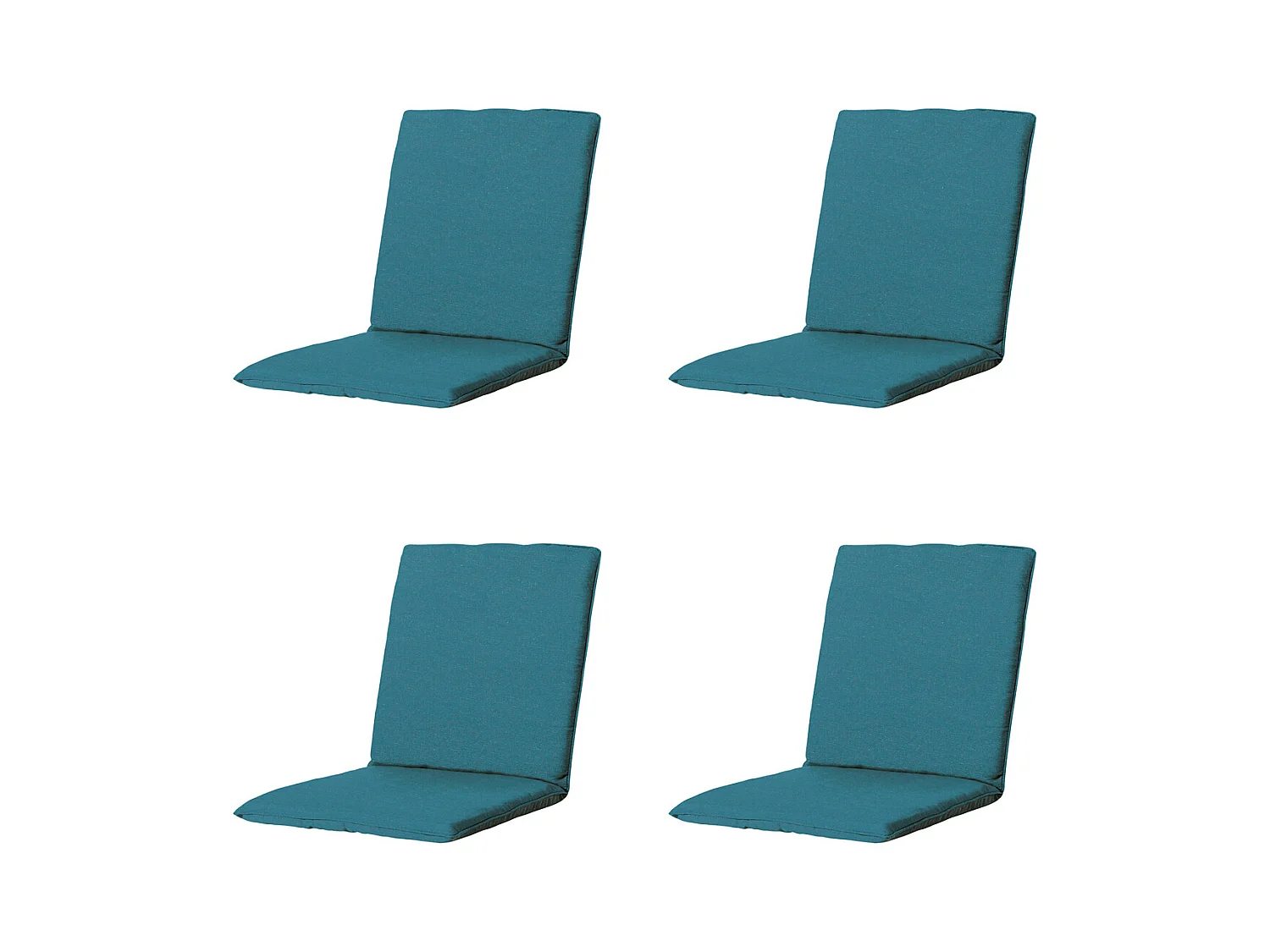 Coussin de chaise empilable Panama bleu mer - Env. 97x49 cm - Lot de 4