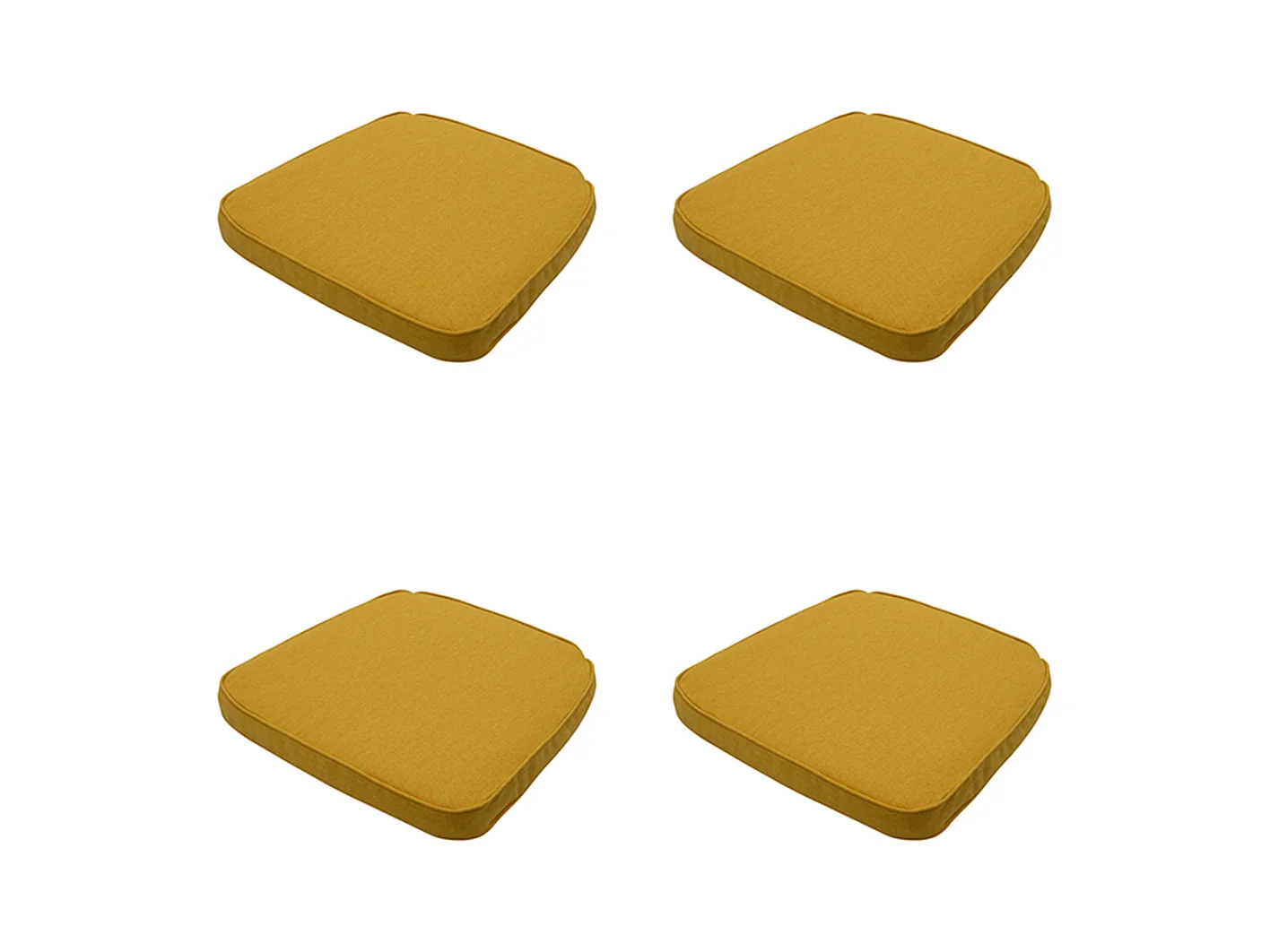 Coussin d'assise Wicker Gold toile éco+ - Env. 48 x 48 cm - Lot de 4