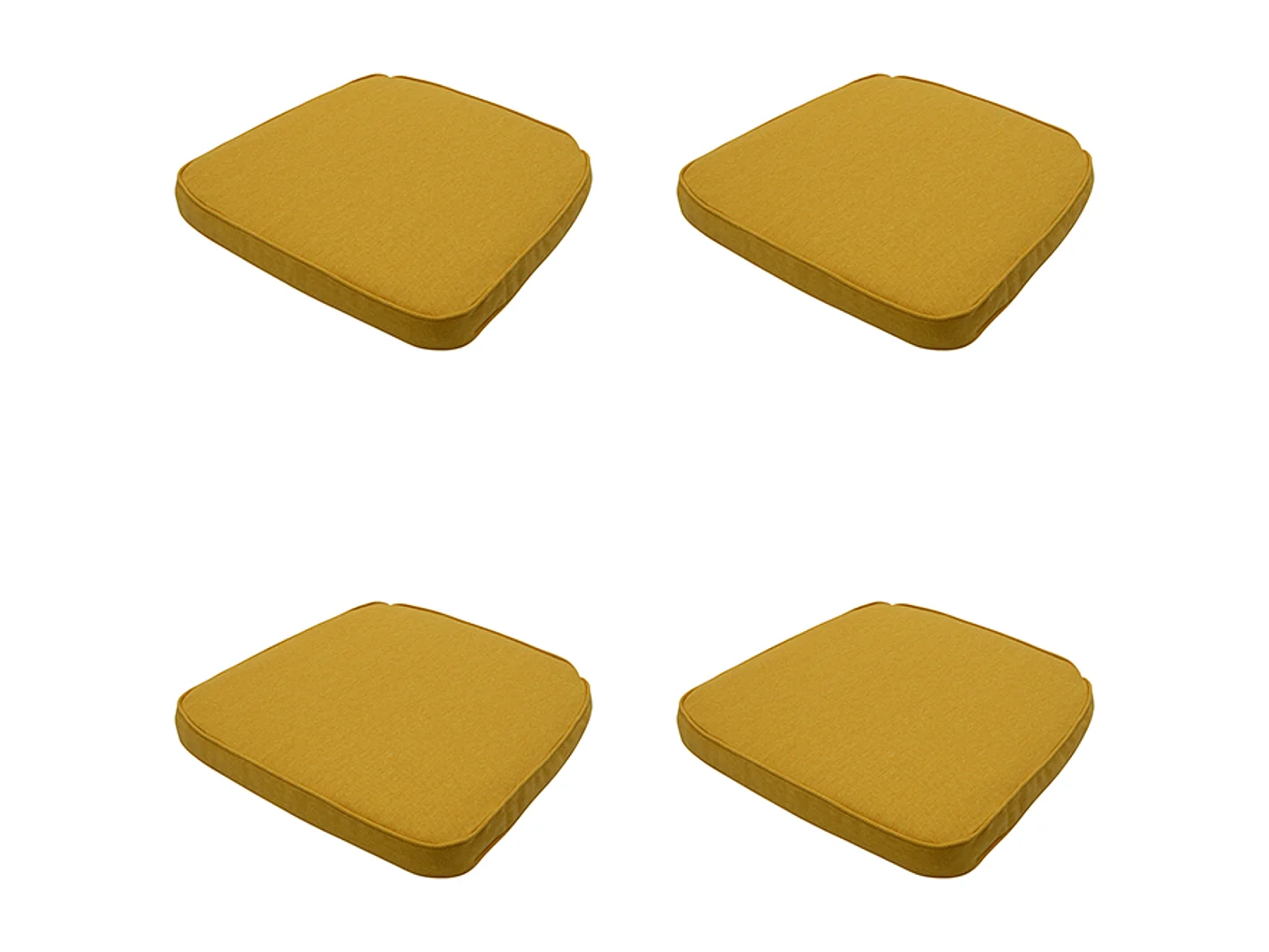 Coussin d'assise Wicker Gold toile éco+ - Env. 48 x 48 cm - Lot de 4