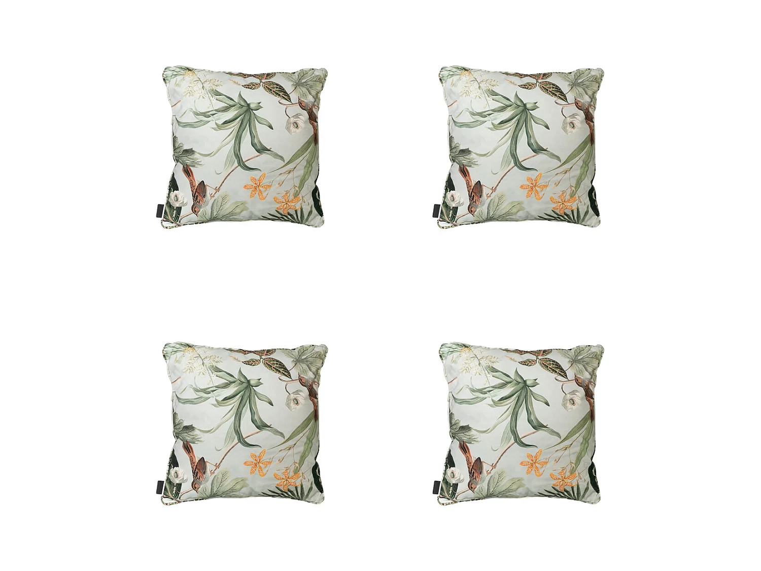 Coussin décoratif vert Grasse - Env. 50x50 cm - Lot de 4
