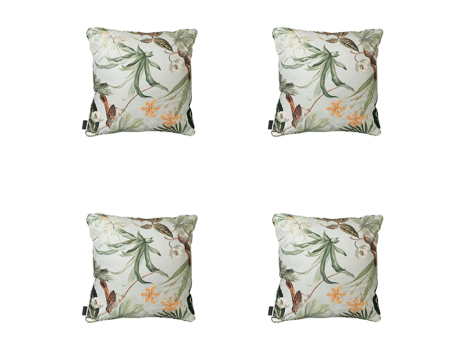 Coussin décoratif vert Grasse - Env. 50x50 cm - Lot de 4