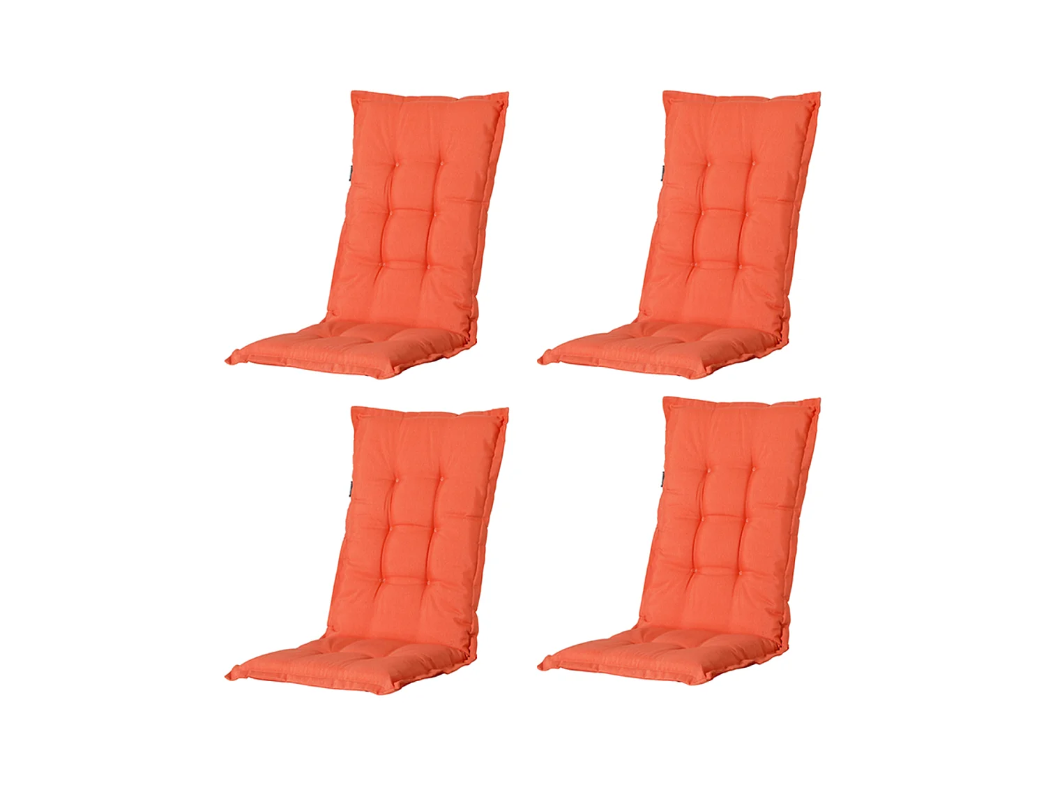 Coussin de chaise de jardin dossier haut Panama orange flamme - Environ 123 x 50 cm - Lot de 4