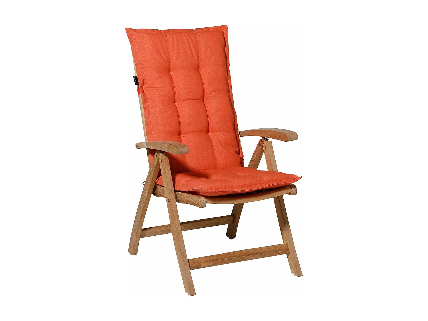Coussin de chaise de jardin dossier haut Panama orange flamme - Environ 123 x 50 cm - Lot de 4