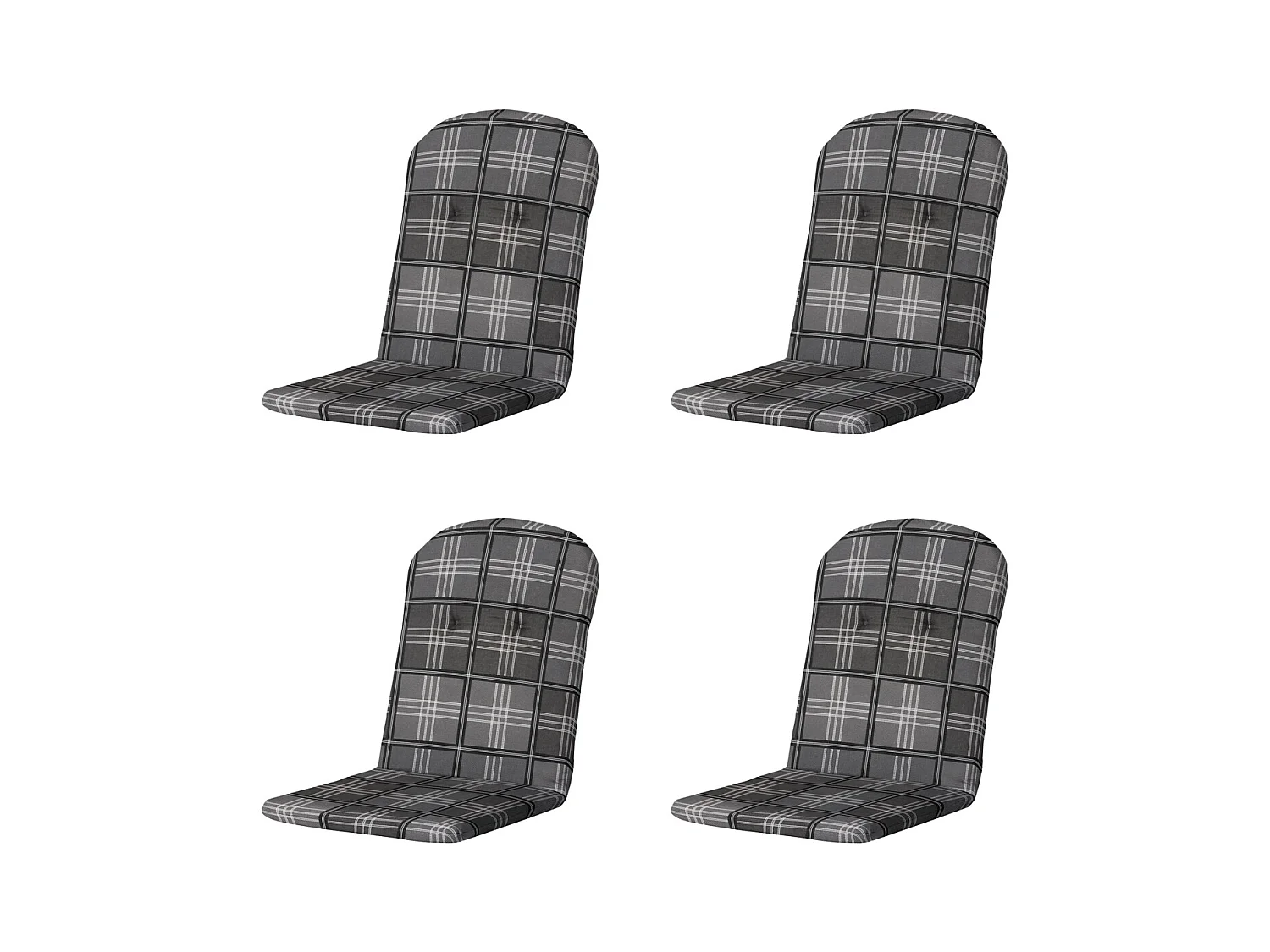 Coussin de fauteuil haut dossier Patchy gris - Environ 96 x 45 cm - Lot de 4