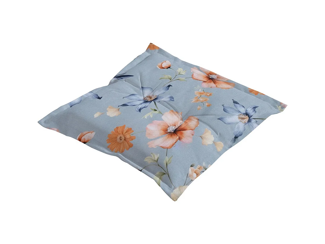 Coussin d'assise Florina bleu - Environ 50 x 50 cm - Lot de 4