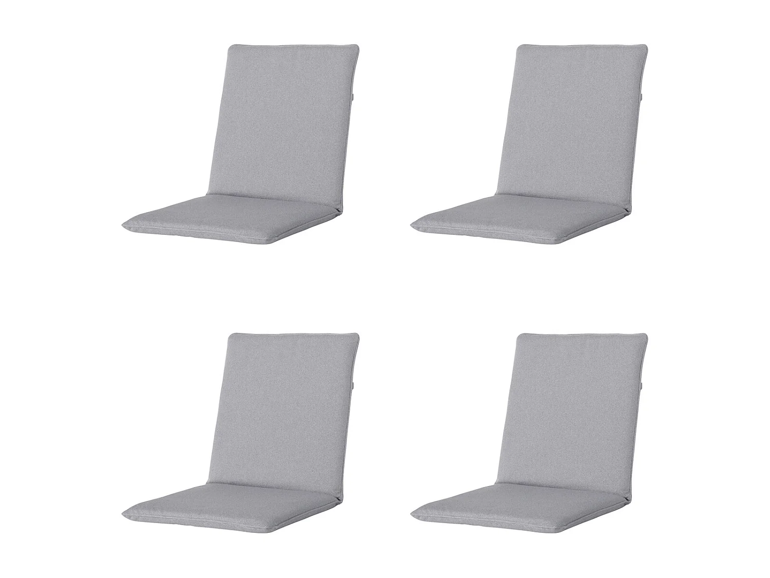 Coussin de chaise empilable Manchester gris clair - Environ 97 x 49 cm - Lot de 4